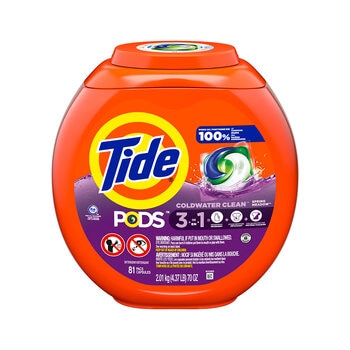 Tide Pods Cápsulas de Detergente Removedor de Manchas y Protector de Color 81 pzas