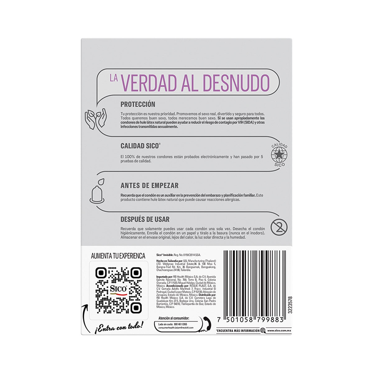 Sico Ultra Sense Invisible con 55 Condones Sico Ultra Sense Invisible con 55 Condones