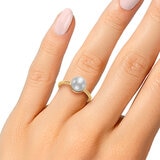 Anillo de Perla Cultivada, Oro Amarillo de 14K