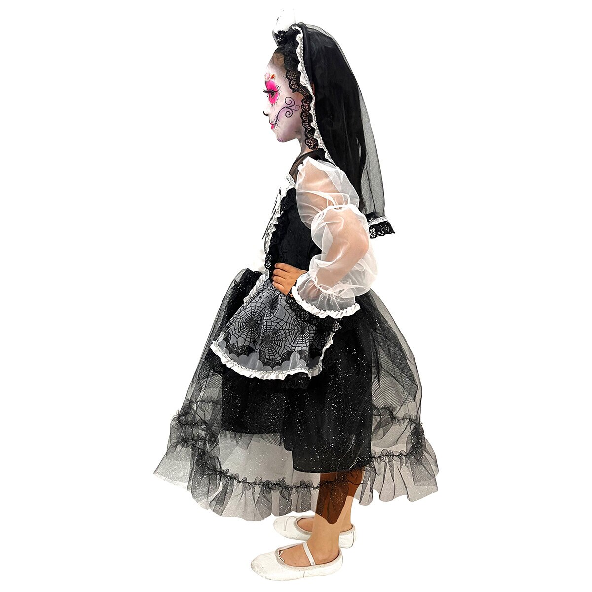  Creepy Monster Disfraz para Niña Catrina Blanca