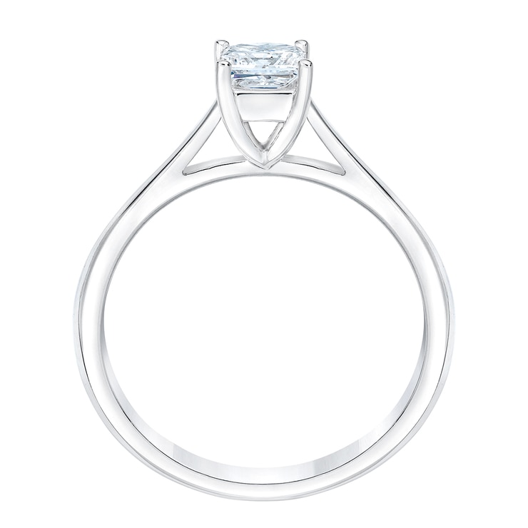 Anillo, 0.50ct Diamante Solitario, Corte Princesa, Oro Blanco 14kt
