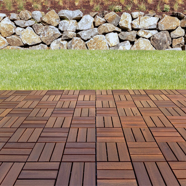 Hanie Design, Piso de Madera para Exterior, Color Café Hanie Design, Piso de Madera para Exterior, Color Café