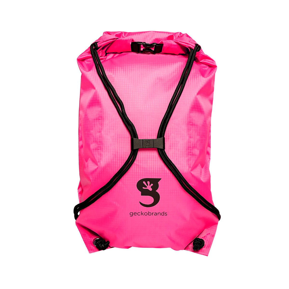 GeckoBrands, Mochila Impermeable con Cordones de Uso Rudo, Color Rosa