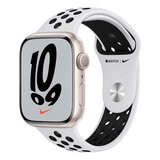  Apple Watch Nike S7 (GPS) Caja de aluminio blanco estrella 45mm con correa deportiva platino puro/negra 
