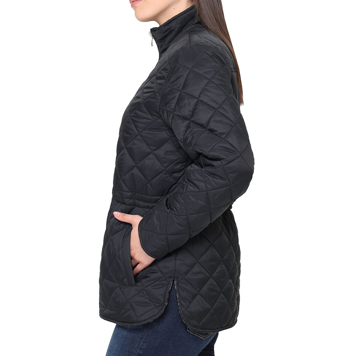 Nicole Miller Original Chamarra reversible para Dama Negro Grande Nicole Miller Original Chamarra reversible para Dama Negro Grande