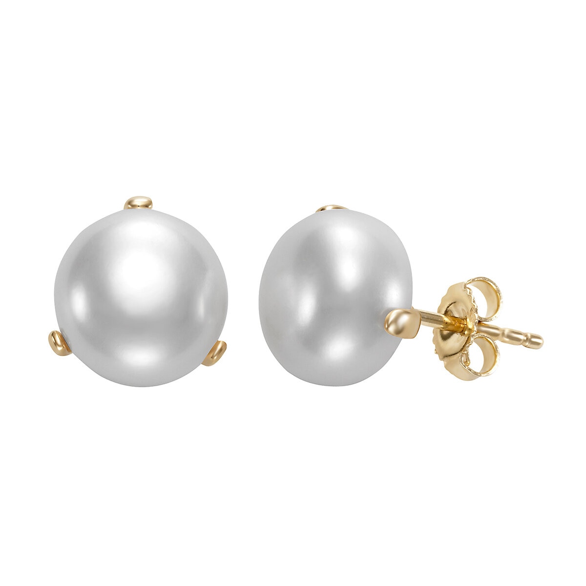 Aretes de Perlas Cultivadas, 10.0-10.5mm, Oro Amarillo de 14K