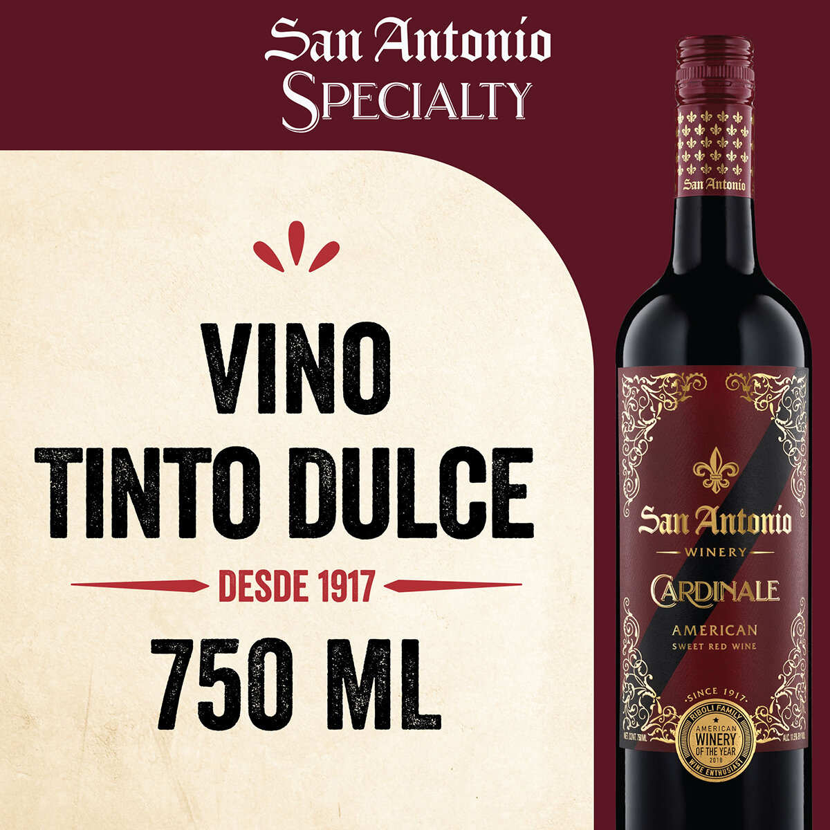 Vino Tinto Dulce San Antonio Cardinale 6/750 ml