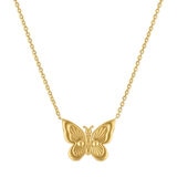 Collar con Dije de Mariposa, Oro Amarillo de 14 k