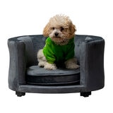 Maypet, Sillón Forrado de Terciopelo para Mascota Pequeña, Color Gris