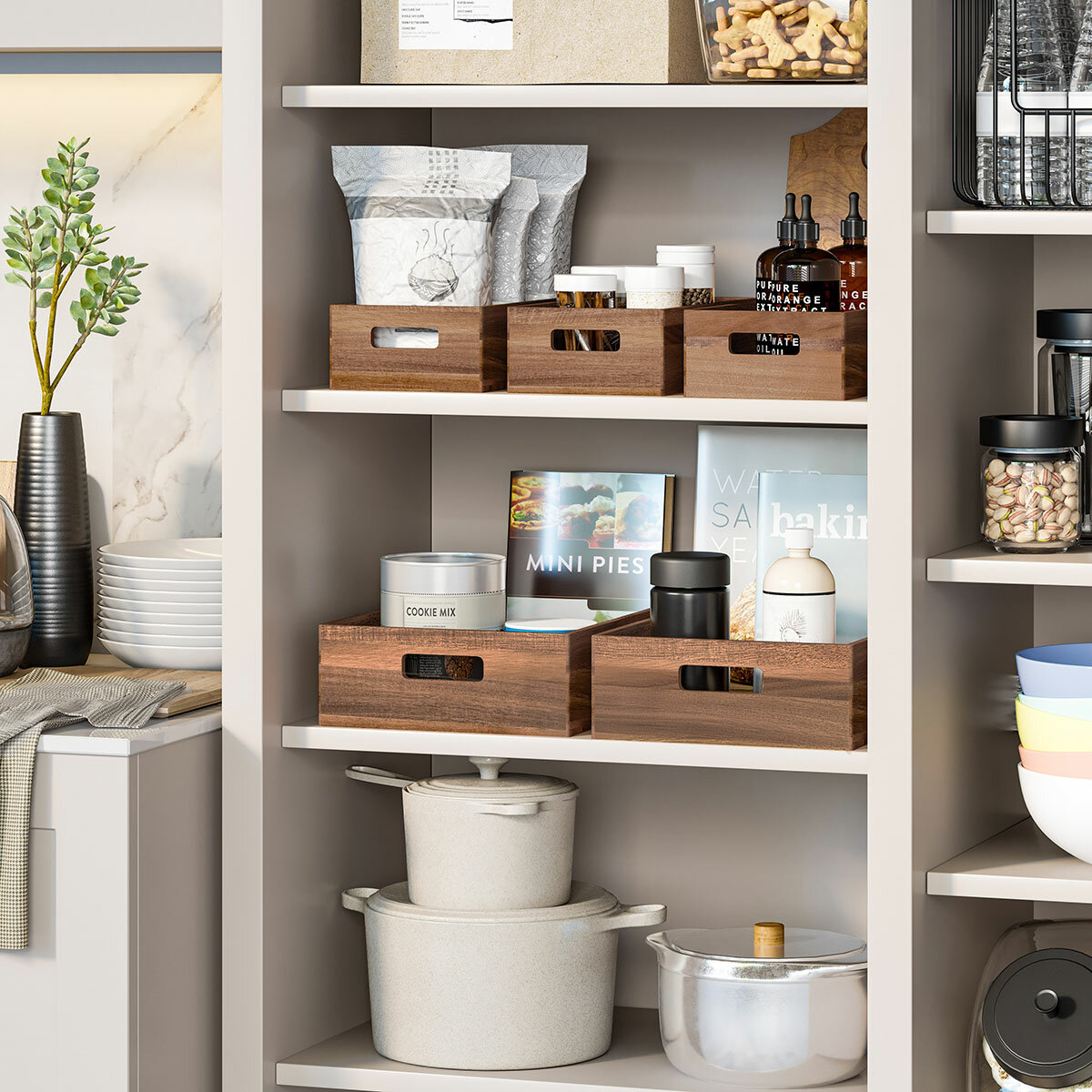 Seville Classics Juego de Cajones para Almacenamiento de Madera de Acacia, 5 Piezas