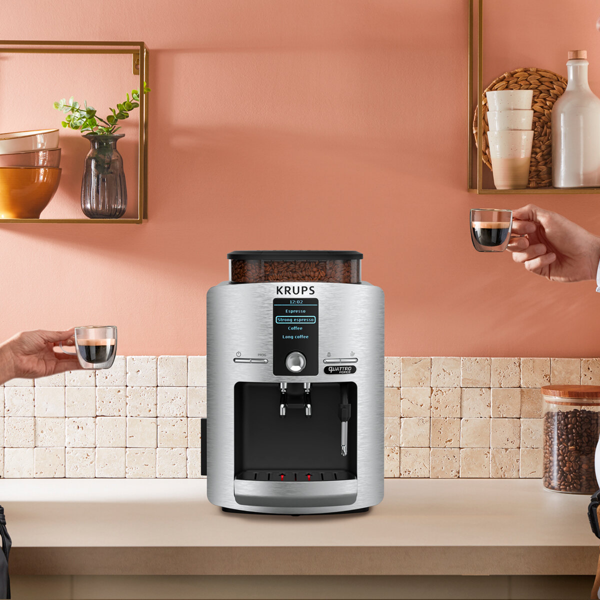 KRUPS Espresseria Súper Automática Quattro Force, diseño compacto