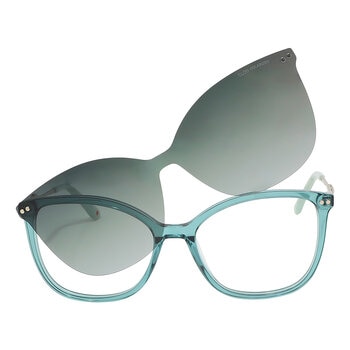 Cloe VLE.10005.0GRN.55 Armazón Oftálmico + Clip Solar Polarizado