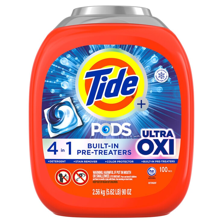 Tide Pods Ultra Oxi Detergente para Ropa en Cápsulas 100 pzas Tide Pods Ultra Oxi Detergente para Ropa en Cápsulas 100 pzas