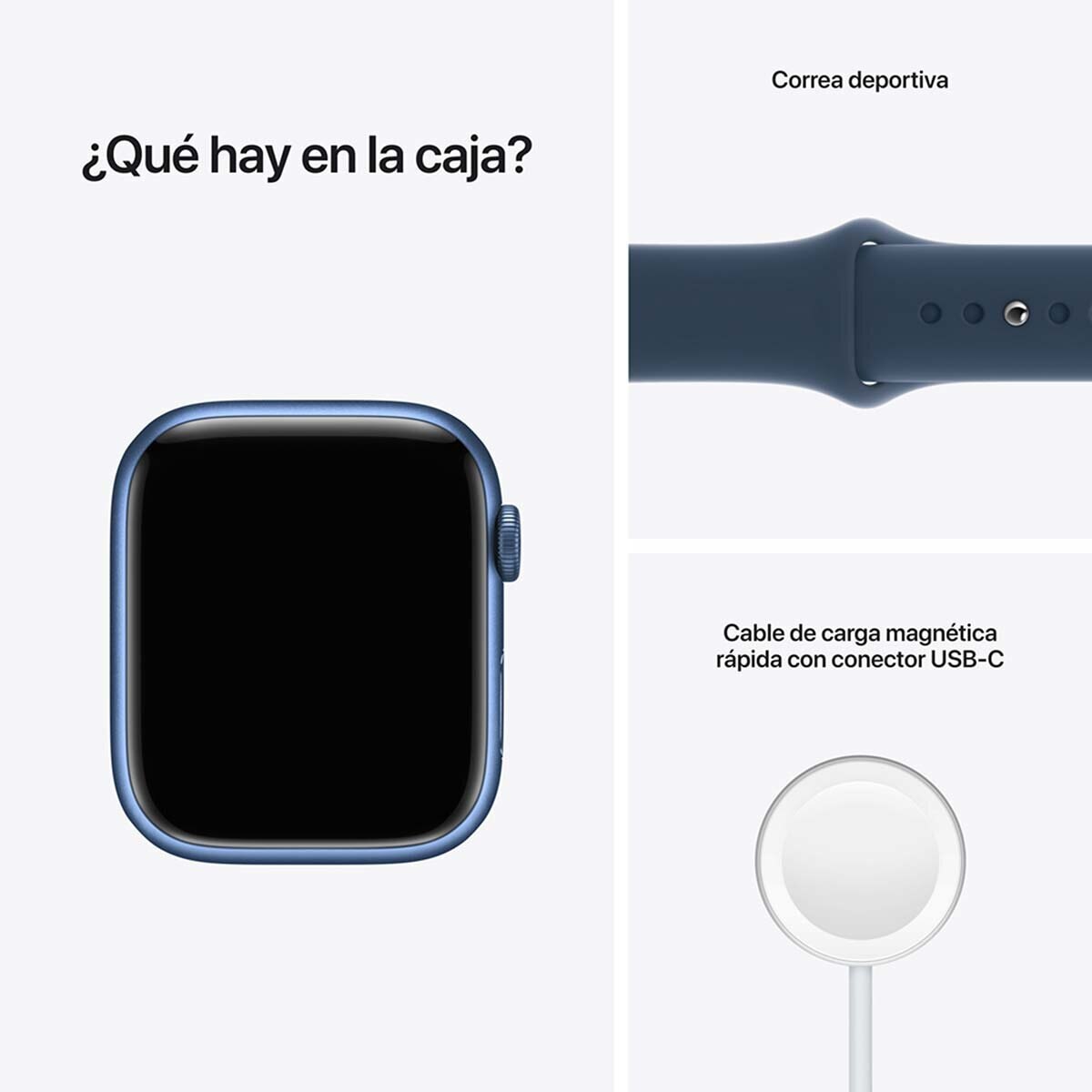 Apple Watch S7 (GPS) Caja de aluminio azul 45mm con correa deporti