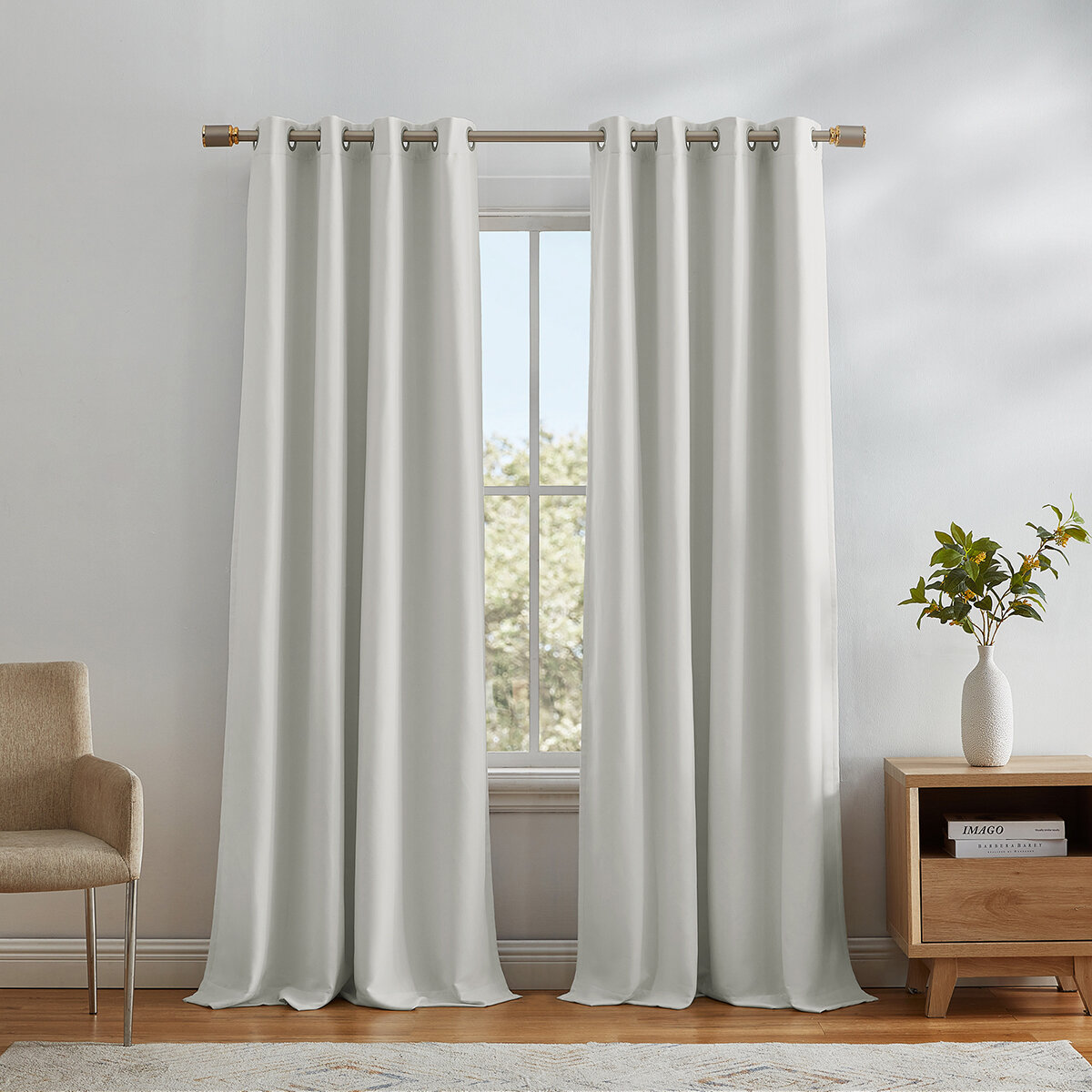 SUN + BLK, Gunnison, Cortinas con Bloqueo Total de Luz, Blanco