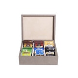 BHOME, Caja Organizadora de Tés, 6 Espacios, Color Café
