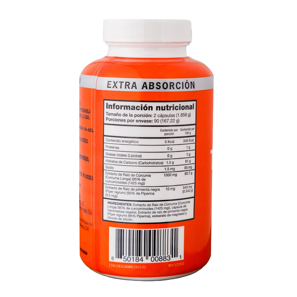 Qunol Cúrcuma 180 cápsulas de 1500 mg