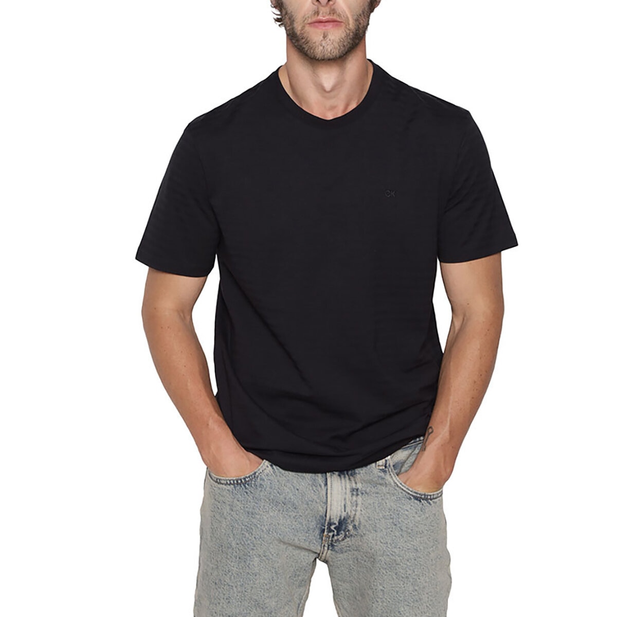 Calvin Klein Playera para Caballero Blanco Chica
