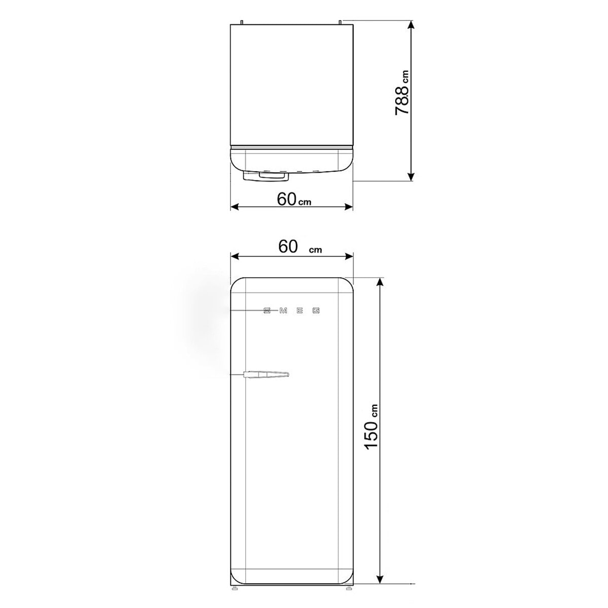 Smeg Refrigerador 9" Rojo