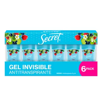 Secret Gel Invisible Antitranspirante 6 pzas de 45 g