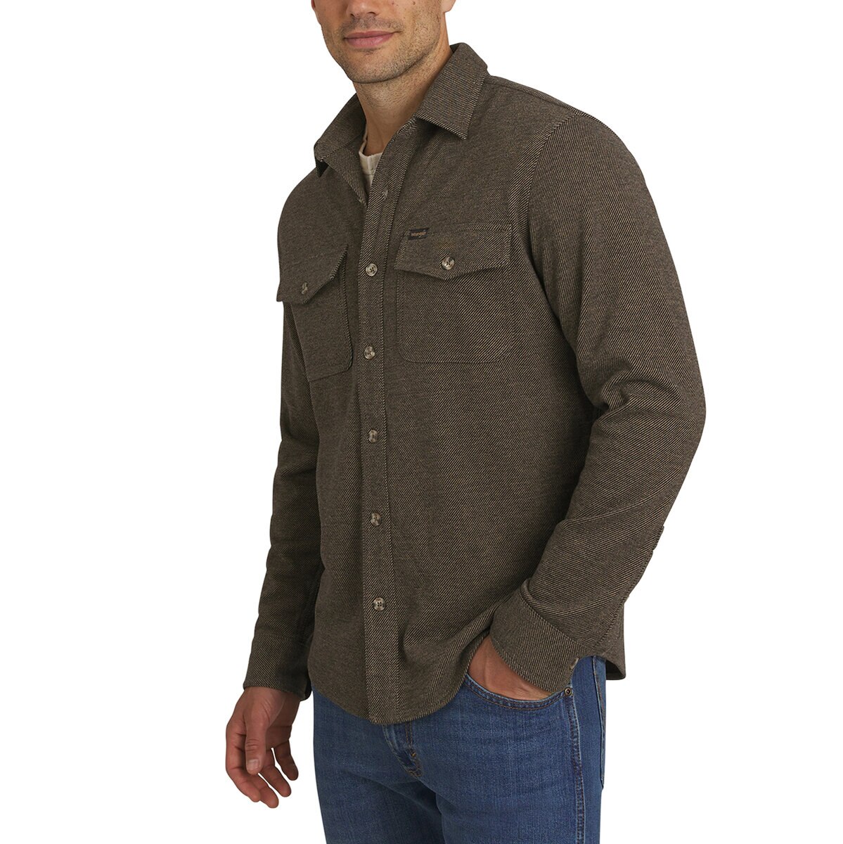 Wrangler Sobre camisa de franela para Caballero Café Mediana Wrangler Sobre camisa de franela para Caballero Café Mediana