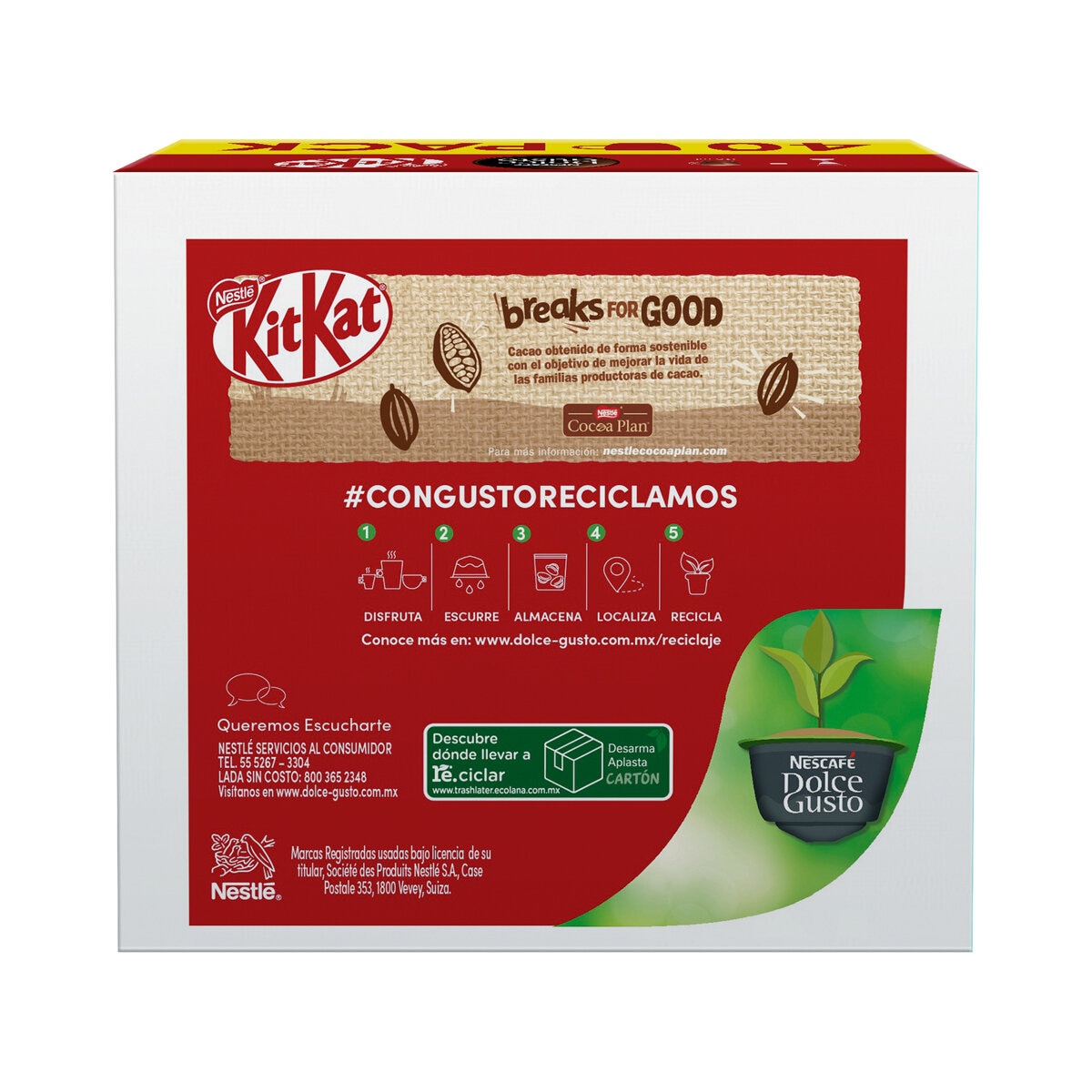 Nescafé Dolce Gusto, 40 cápsulas sabor chocolate KitKat