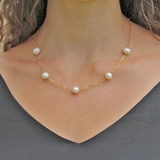 Ablime, Collar de Eslabones en Baño de Oro, con Perlas de Río