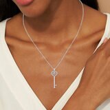Dije de Diamantes 0.30ctw, Llave de Corazon, Oro Blanco 14K Dije de Diamantes 0.30ctw, Llave de Corazon, Oro Blanco 14K