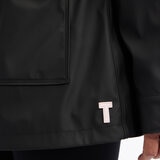 Teddi Rose Chamarra impermeable para Dama Negro Mediana