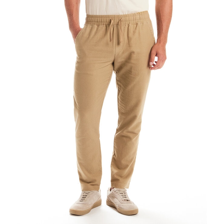Vintage & Black Pantalones tipo Lino para Caballero Café Grande