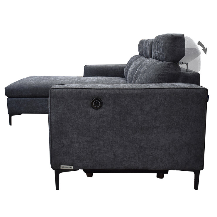 Muebles Liz, Larix, Seccional De 2 Piezas Gris Obscuro