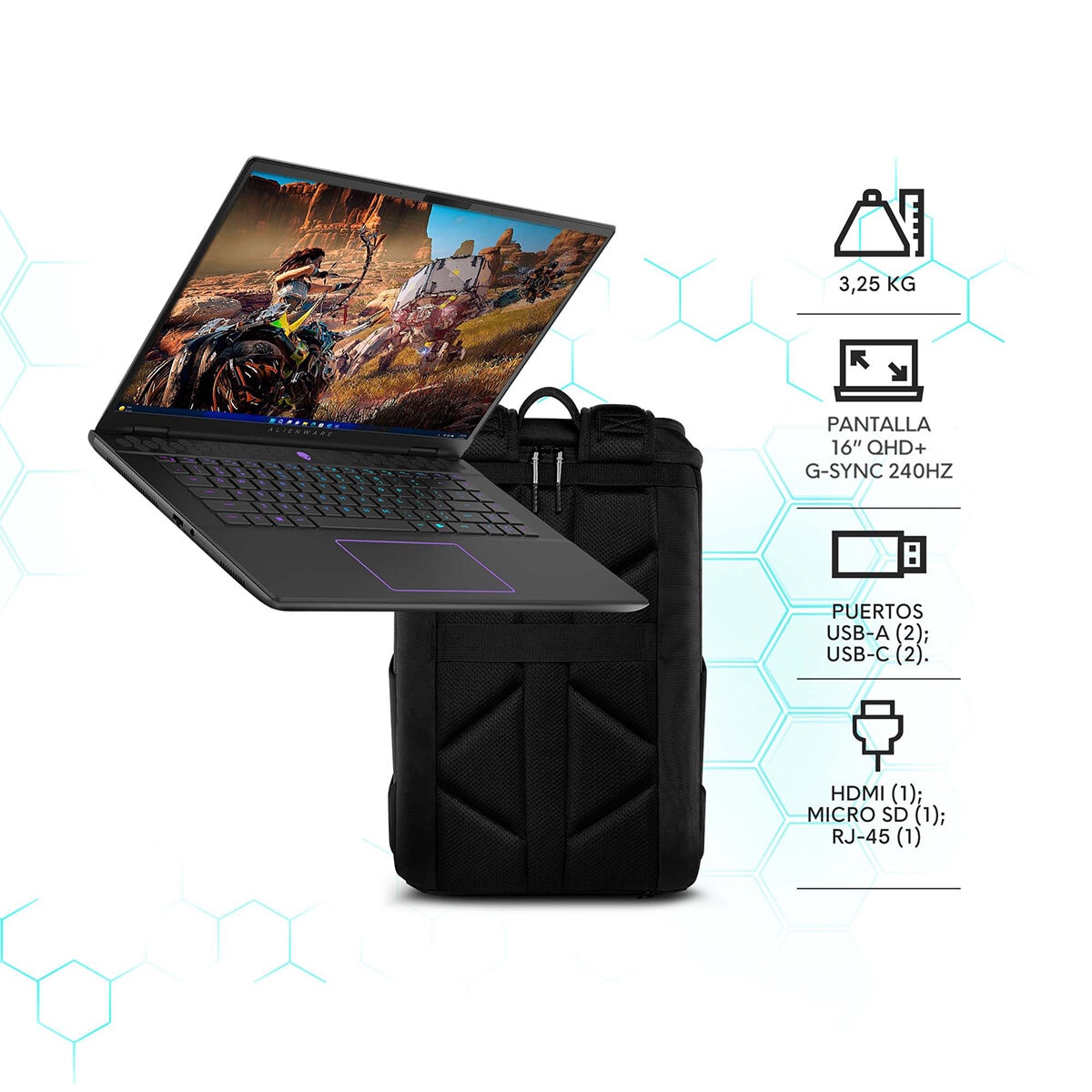 DELL Alienware Gaming NB M16 R2 Laptop 16" Quad HD Intel Core Ultra 7 16GB 1TB SSD + Mochila