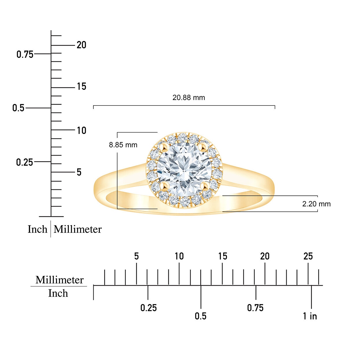 e Compromiso, Diamantes 1.10ctw, Oro Amarillo de 14K