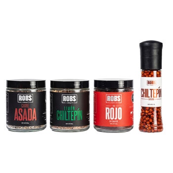 Robs by Robegrill Kit de Sazonadores + Chiltepín Entero 4 pack
