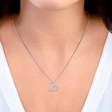 Dije de Corazon de Diamantes 0.30ctw, Oro Blanco 14K