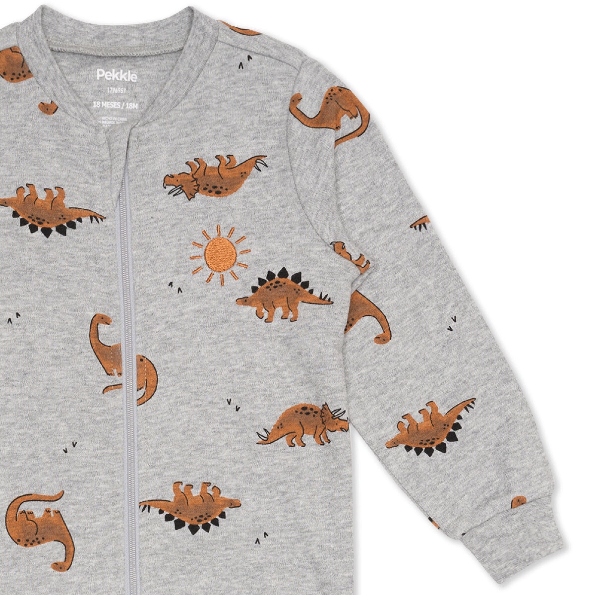 Pekkle Mameluco 2 piezas para Bebés Gris 24 Meses