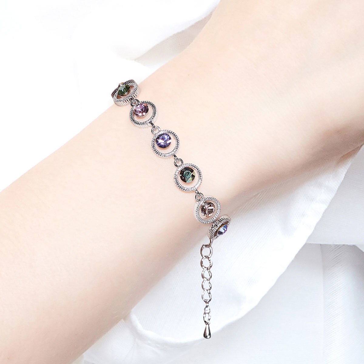 Mayfer, Pulsera variedad de colores, con Cristal Austríaco