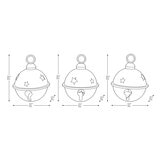 Cascabeles Metálicos Decorativos, 3 piezas.