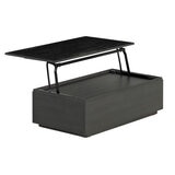Transformer Table, Mesa de Centro Extendible, con Mecanismo Elevador, Color Gris