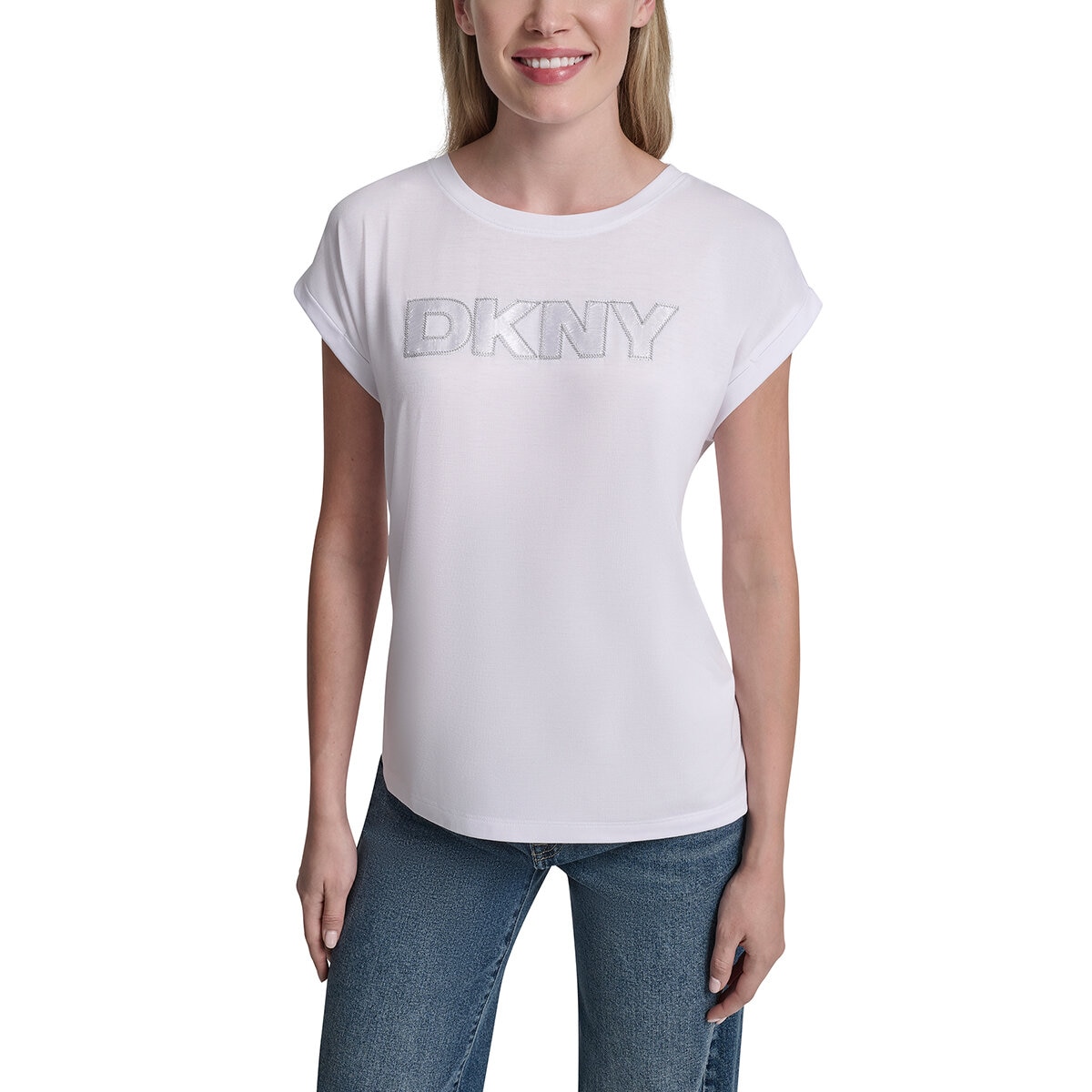DKNY Playera para Dama Blanco Chica