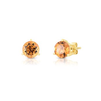 Aretes de Citrino, Oro Amarillo de 14kt