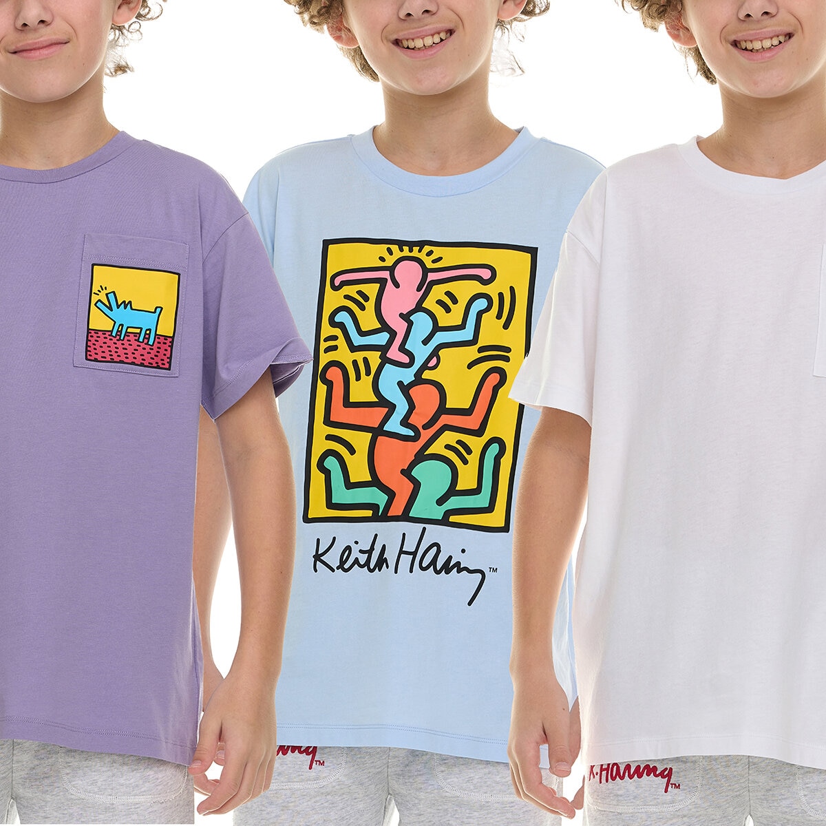 Keith Haring Playera 3 piezas para Niños y Niñas Varias Tallas y Colores