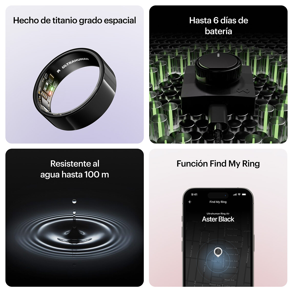 Ultrahuman Ring Air Negro Aster