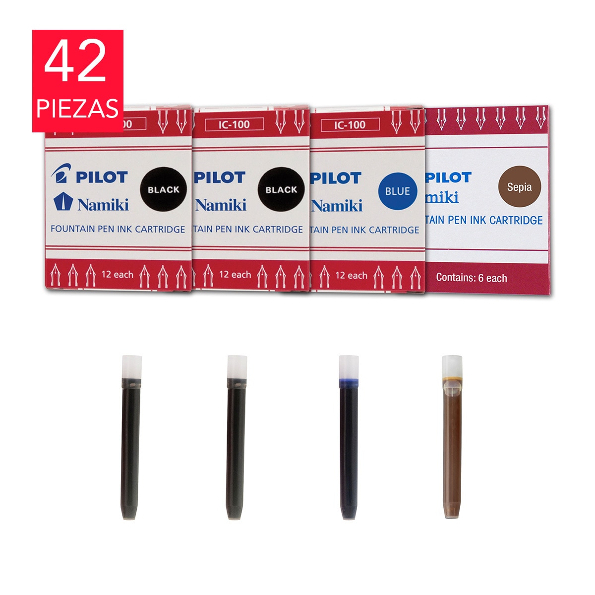 Pilot Set de Cartuchos Plumas Fuente 42 Unidades