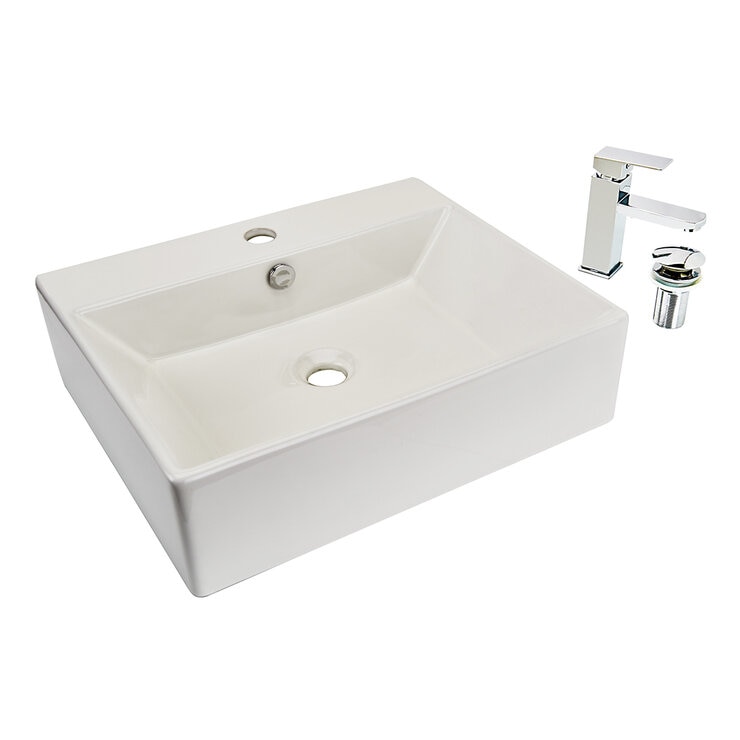 Rubinett, Ovalin Cerámico Diana Blanco- Cromado