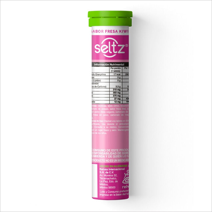 Seltz Electrolitos 3 Tubos de 13 Tabletas Efervescentes c/u Sabor Fresa Kiwi