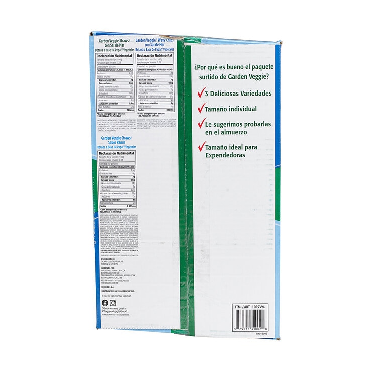 Garden Veggie Papas Surtidas 30 pzas de 28 g