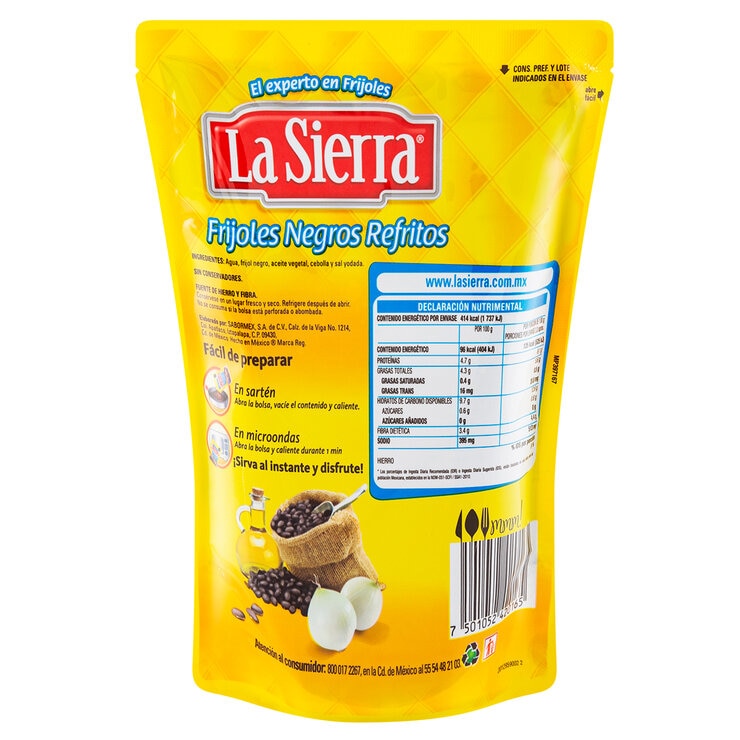 La Sierra Frijoles Negros Refritos 6/430 g