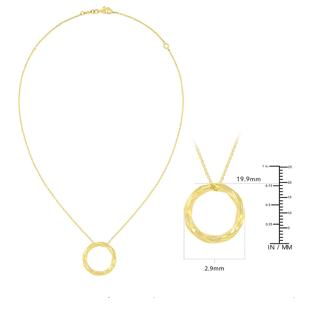 Dije Circular, Oro Amarillo 14K