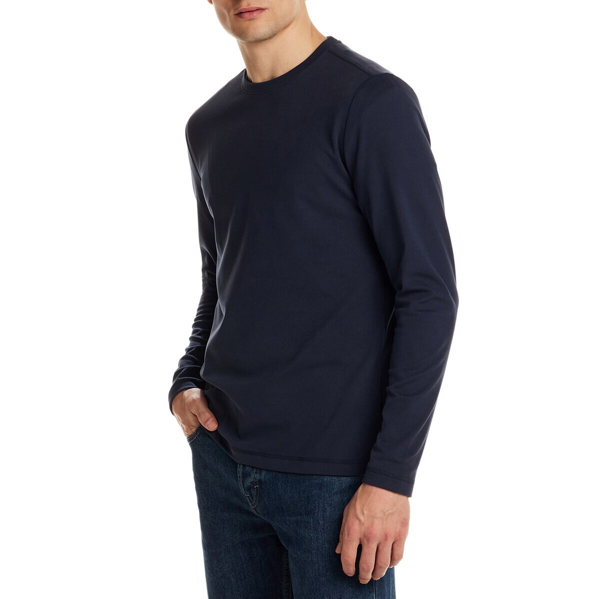 Weatherproof Vintage Playera de manga larga para Caballero Azul Mediana